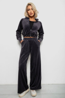 Спортивный костюм женский велровый, цвет чернильный, 257R4125