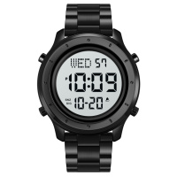 Чоловічий годинник Skmei 1864SBKWT Black-White Steel з електронним циферблатом та металевим браслетом