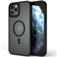 TPU+PC чохол для Apple iPhone 12 Pro / 12 (6.1«») - Metal Buttons with MagSafe (Чорний) - купити в SmartEra.ua