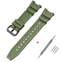 Ремінець для годинника Casio SGW-100 Army Green BK полімерний зелений (1051-1060)