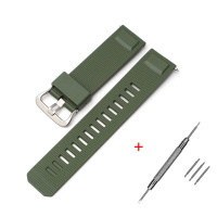 Ремінець для Casio Pro Trek PRW-6900Y Army Green SI, полімерний браслет 20.5 см