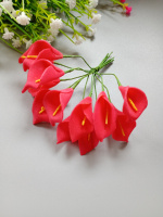 Каллы из фоамирана / 12 цветков / красный