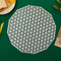 Сервировочная салфетка под горячее круглая, коврик сервировочный серебристый набор 2 шт