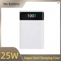 Корпус павербанку  павербанк повербанка 25 ватів 4*18650 Power Bank акумуляторний подвійний USB Type-C сундукцією з ліхтарем БІЛій