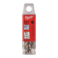 Свердло по металу HSS-G MILWAUKEE DIN1897, діаметр 5,0х62х26мм, скорочене, (10шт), пластикова коробка