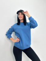 Жіночий теплий батник «Wear» Турція оптом |Батал | Розпродаж моделі Джинс, 50-52