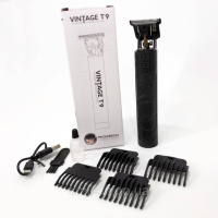 Машинка для стрижки волосся Vintage T9-2 BLACK 4 насадки