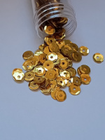 Пайетки / 7 мм /  золото / 5 грамм