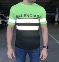 Футболка Balenciaga Logo Reflective Neon Green