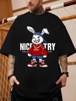 Чорна чоловіча футболка з ДТФ принтом (оверсайз)