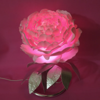 Світильник-нічник «Півонія на сріблі»