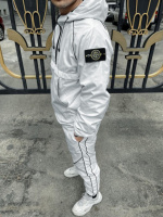 Однотонний білий спортивний чоловічий костюм Stone Island