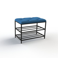 Банкетка для обуви Женева-1 60см велюр синий 9-0-9005