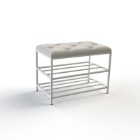 Банкетка для обуви Женева-1 60см велюр светло-серый 6-0-9003