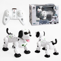 Собачка на радіокеруванні  ходить,має сенсорні зони, реагує на сплеск, підсвічування очей.