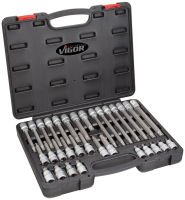Набор торцевых головок 1/2 с вставкой RIBE, 32 пр., VIGOR, V2201