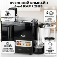 Электрическая соковыжималка 4в1 с блендером и кофемолкой RAF R.2819B 700W