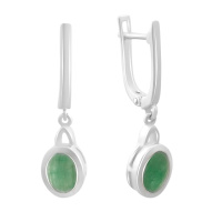 Серебряные серьги CatalogSilver с натуральным изумрудом (2172512)