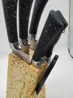 Набор ножей Rainberg RB-8806 на 8 предметов с ножницами + подставка Черный