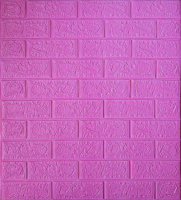 Самоклеющаяся декоративная 3D панель под розовый ровный кирпич 700x770x4 мм