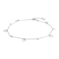 Серебряный браслет на ногу CatalogSilver с фианитами, вес изделия 2,28 гр (2144182) 2326 размер