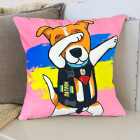 Подушка патриотическая 3D «Пес Патрон» розовый 2541_D 11989 35х35 см