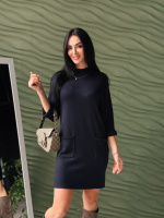 Тепла сукня з двосторонньої ангори «Debra» оптом | Норма Темно-синій, 42-44