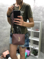 Темна пудра — клатч Yves Saint Laurent — штучна шкіра — копія бренда, за акції (0219)