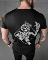 Тактична потоотводяча футболка SABUR skull black ВТ5128