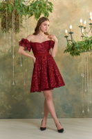 Коктейльна сукня «Гіпюр Лілія» 25009 Бордова