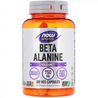 Бета-Аланин, Beta-Alanine, Now Foods, 750 мг, 120 вегетарианских капсул