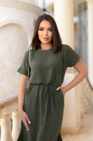 Жіноча сукня міді зі шнурком «Rea» оптом | Норма і батал Хакі, 42-44