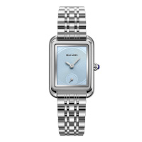 Жіночий годинник Skmei 2670SIBU Silver-Light Blue з мінеральним склом та сріблястим браслетом