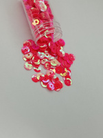 Пайетки голограмма/ 7 мм /  малиновый / 5 грамм