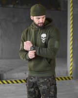 Худі CELEO на флісі Далі Бога немає олива ВТ3884