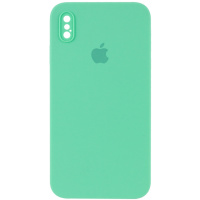 Чохол Silicone Case Square Full Camera Protective (AA) Для Apple iPhone XS Max ( Зелений / Spearmint) - купити в SmartEra.ua