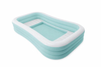 Intex 58497 (264×165×56 см) дитячий надувний басейн прямокутний великий з сидіннями FAMILY LOUNGE