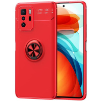 TPU чохол Deen ColorRing під Магнітний тримач (opp) для Xiaomi Redmi Note 10 5G / Poco M3 Pro (червоний / Червоний) - купити в SmartEra.ua