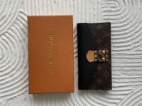 Гаманець Louis Vuitton подвійний коричневий+ чорний з бляшкою