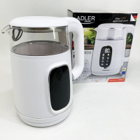 Електричний чайник Adler AD 1305 1,7 л 2200 Вт — швидкий кухонний чайник White Silver, потужний електрочайник