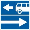 Информационно-указательный знак 5.10.1.2(Выезд нa дорогу с полосой для движeния маршрутных транспортных средcтв)