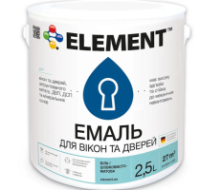 Емаль ELEMENT для вікон і дверей база А біла 2,5 л