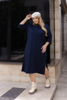 Трикотажна сукня вільного крою «Berry» | Норма і батал Темно-синій, 42-44