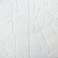 Самоклеюча декоративна 3D панель камінь деко білий 700x700x6 мм