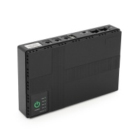 ИБП для роутера Merlion MINI DC1018P, 18W, Output: USB-5V, DC-5V/9V/12V, POE-15/24V, 1/2A, Li-ion 10400mAh, 160х105х32мм, 385 грам, Black, BOX