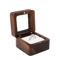 Коробочка для колец деревянная,коробка ювелирная свадебная, футляр обручальных колец для свадьбы или предложения,прозрачная крышка