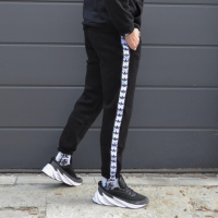 Спортивные штаны утепленные в стиле Adidas ОРИДЖ черные