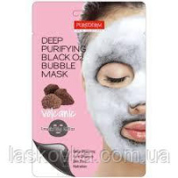 Киснева очисна тканинна маска для обличчя Purederm Deep Purifying Black O2 Bubble Mask Вулканічна