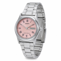 Жіночий годинник Casio LTP-V006D-4B Classic — сталевий браслет, рожевий циферблат, календар