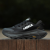Кросівки демісезонні шкіряні Hoka підкладка Gore-Tex колір чорний